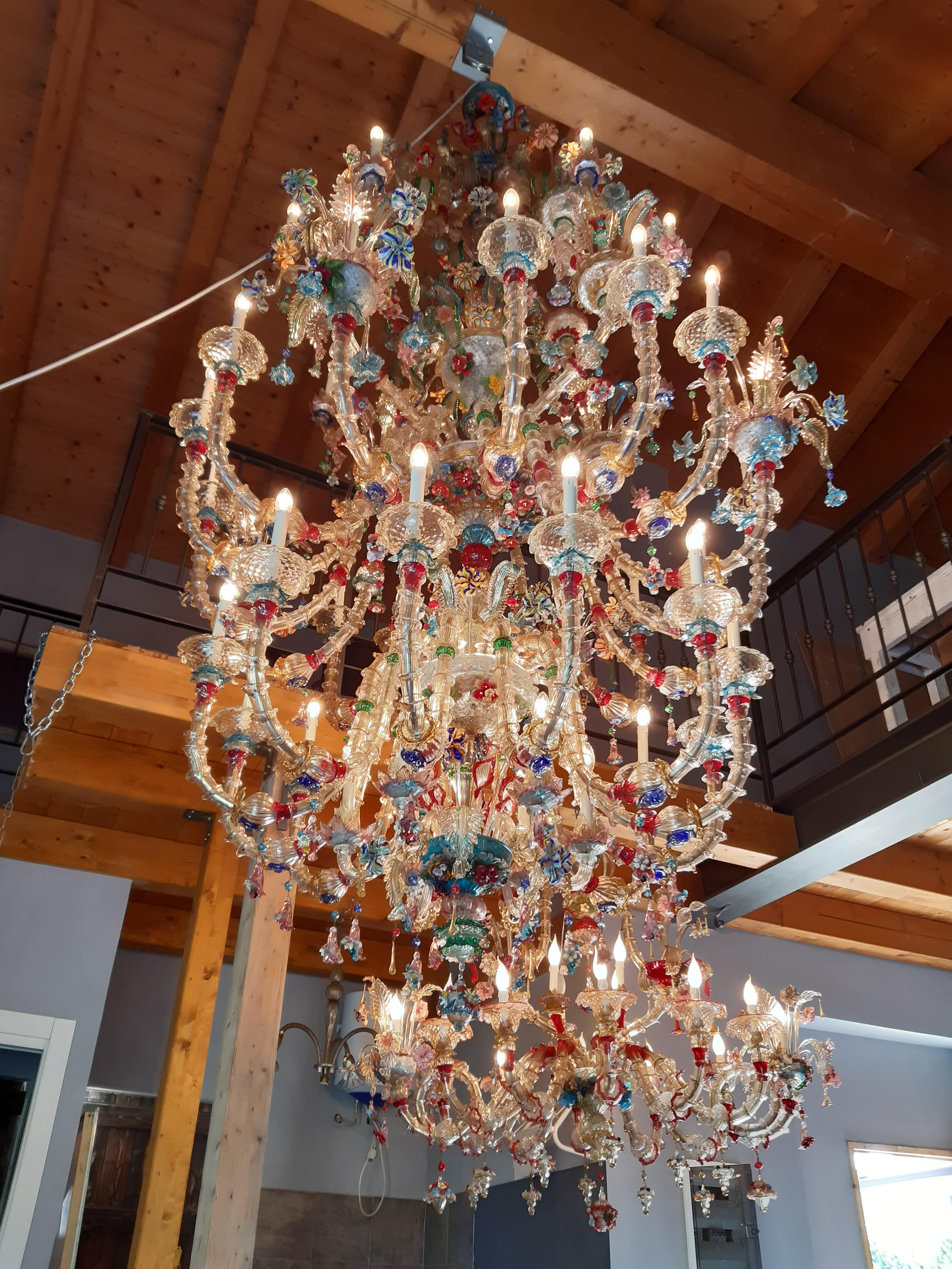 Custom Rezzonico chandelier for villa in Tuscany