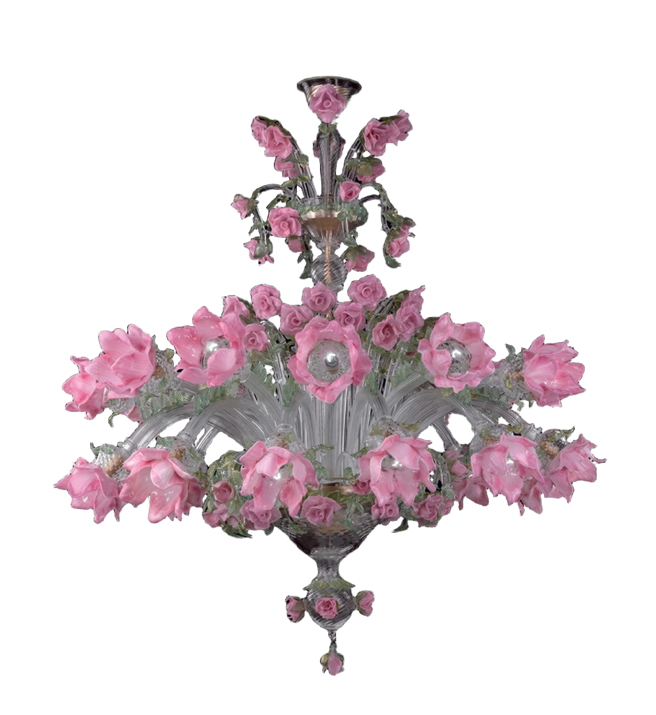 Detailed view of a Floral Murano Chandelier